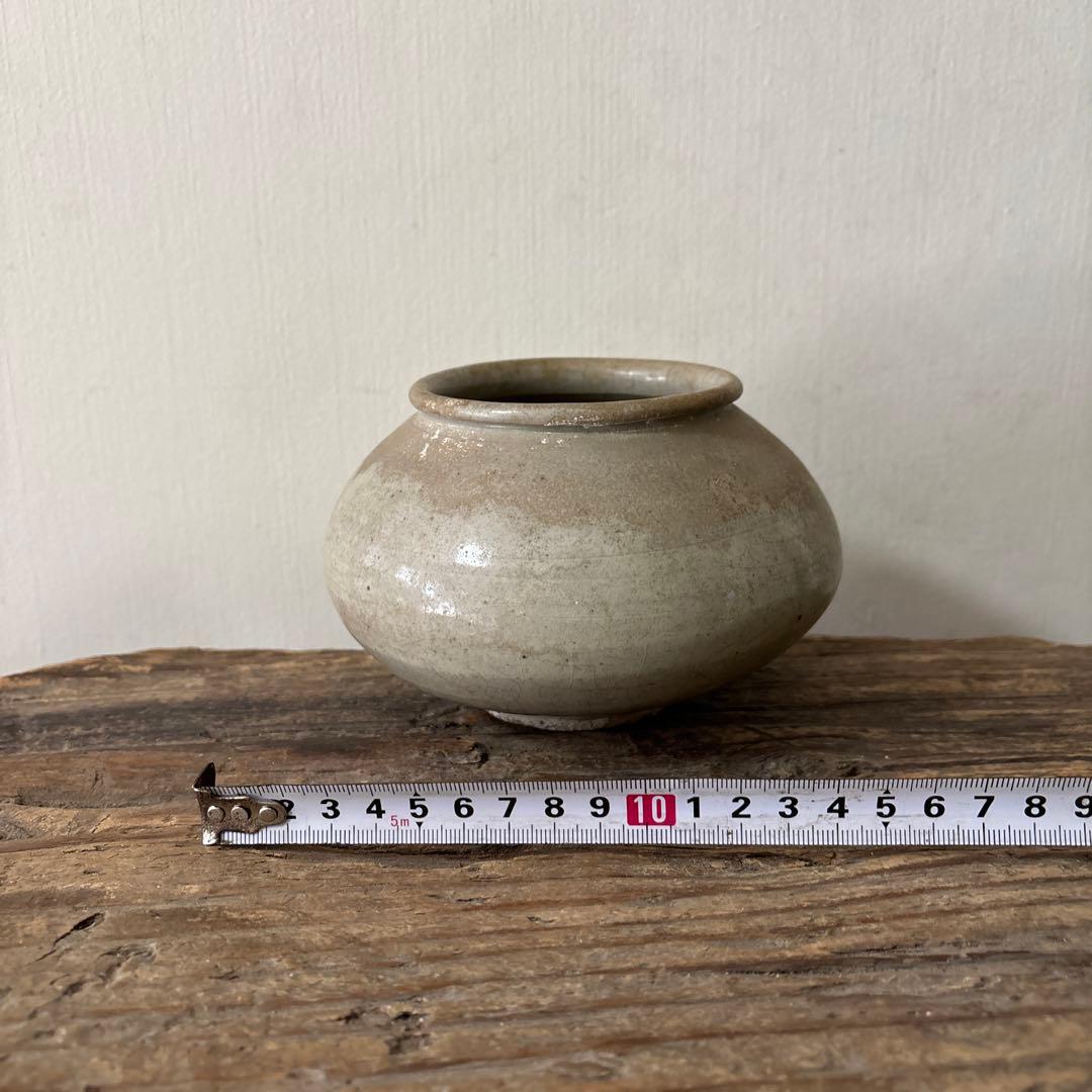 李朝壷　丸壷　白磁　塩笥壺　韓国骨董品.スッカラ.アンティーク.古民芸.立原正秋