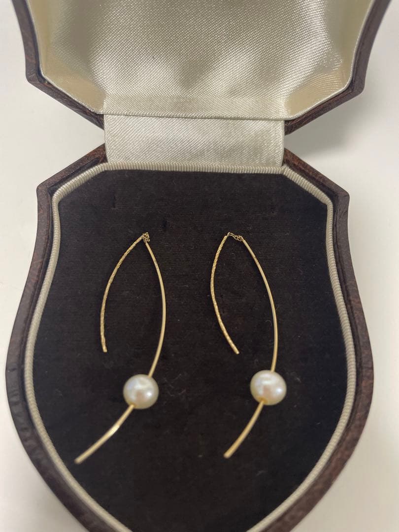 値下げ！【美品】agete アガット　パール付きフックピアス