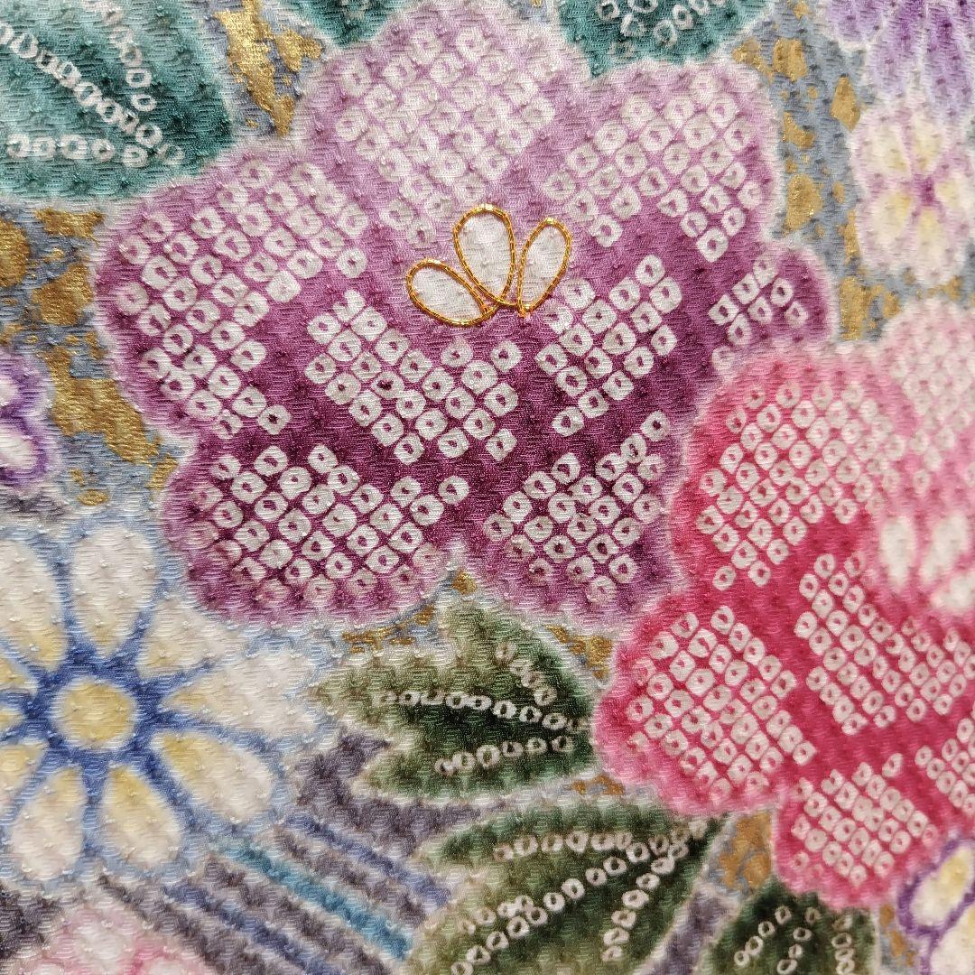 振袖フルセット(8点)・成人式・総絞り・エンボス加工・胴裏正絹・正絹・逸品