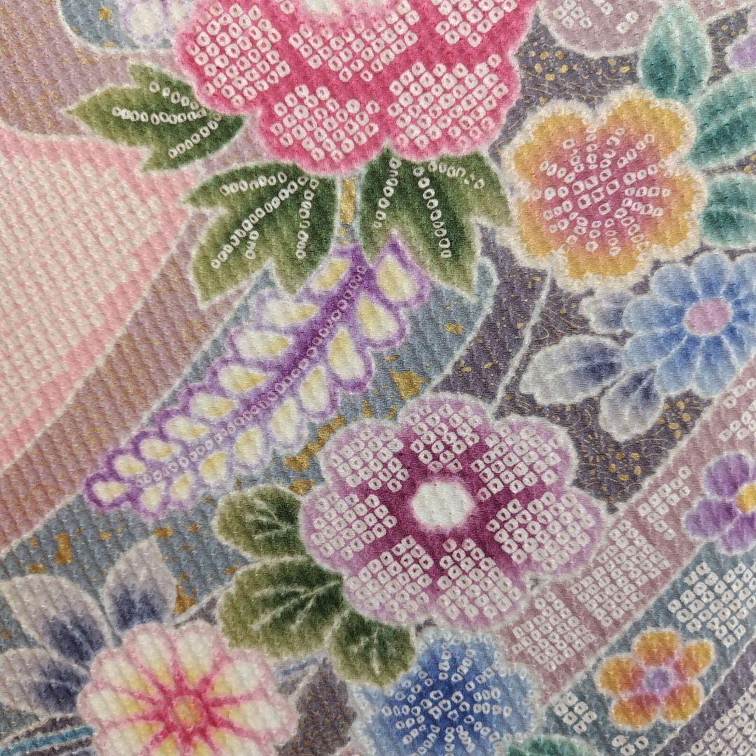 振袖フルセット(8点)・成人式・総絞り・エンボス加工・胴裏正絹・正絹・逸品