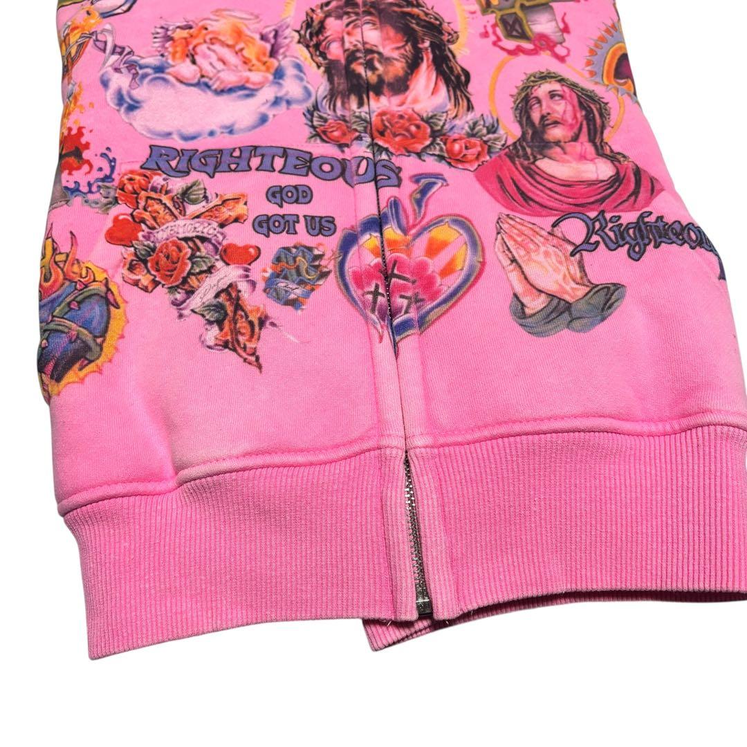 新品 We Are Righteous ジップアップフーディ M ピンク