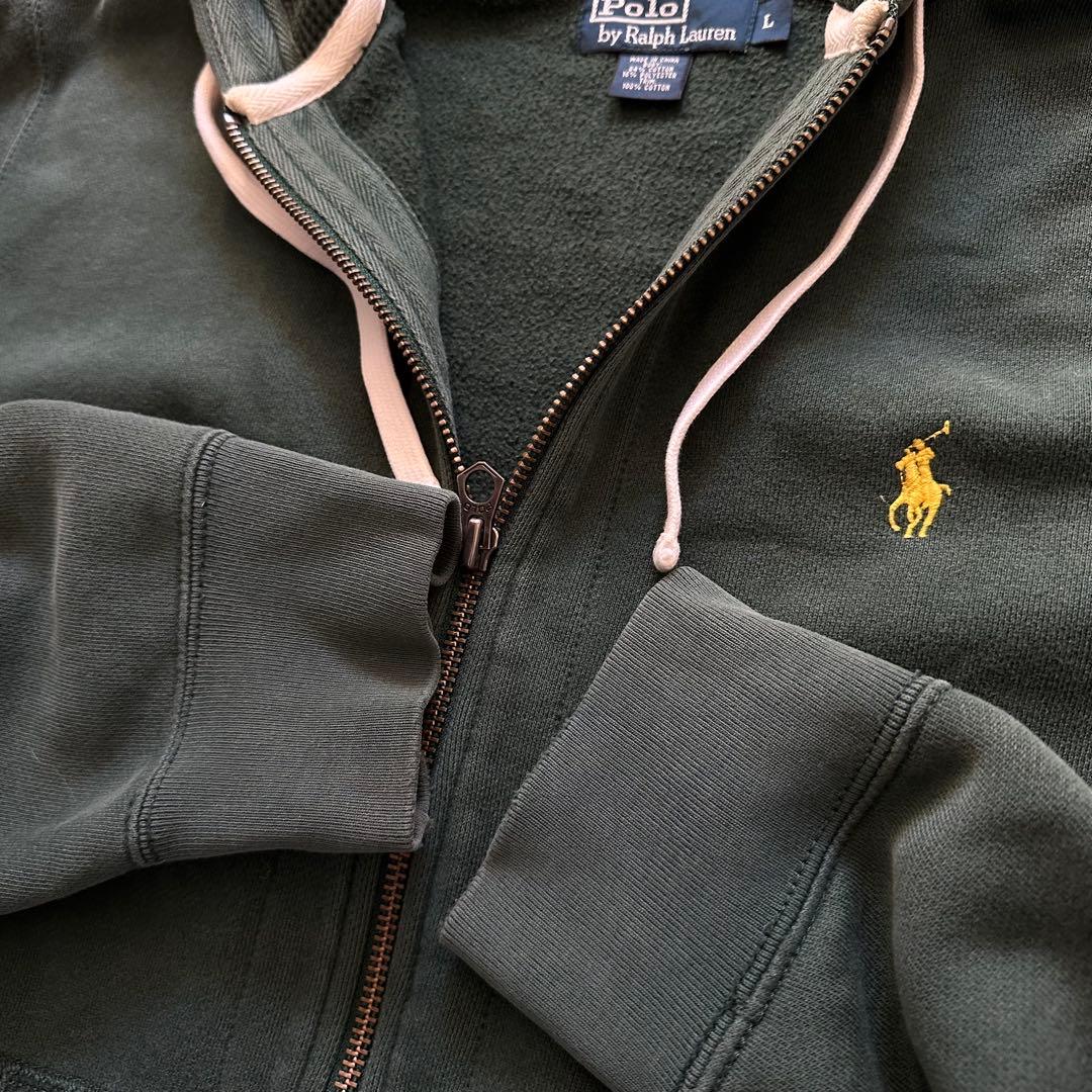 へ*将様 レアカラー 90s ラルフローレン ジップパーカー 裏サーマル 短丈