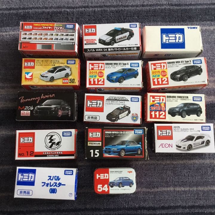 トミカ他　スバル車多数　ミニカーセット