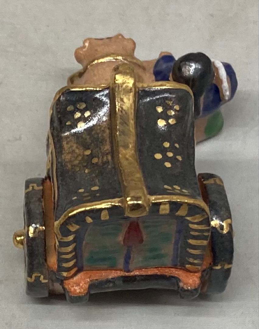 B526s「牛車童狩衣 香合」長谷川剛作　共箱　一陶人窯　埼玉　茶道具