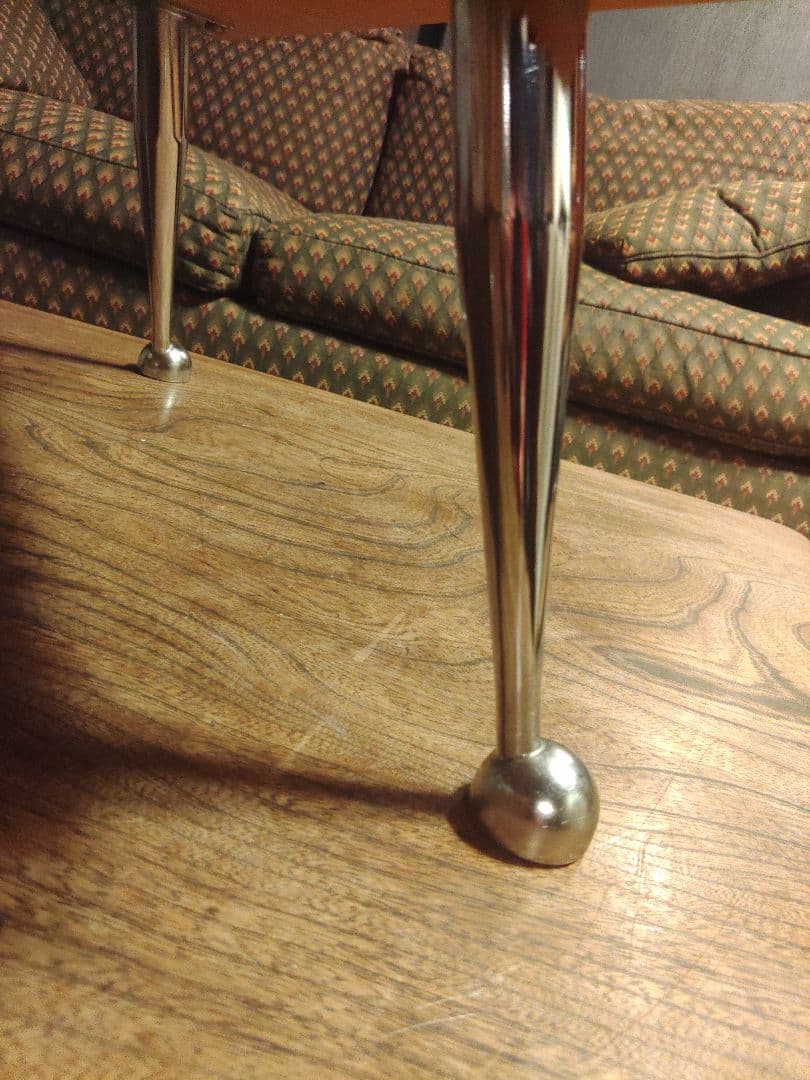 ミッドセンチュリー スペースエイジ プライウッド センターテーブル ガラス