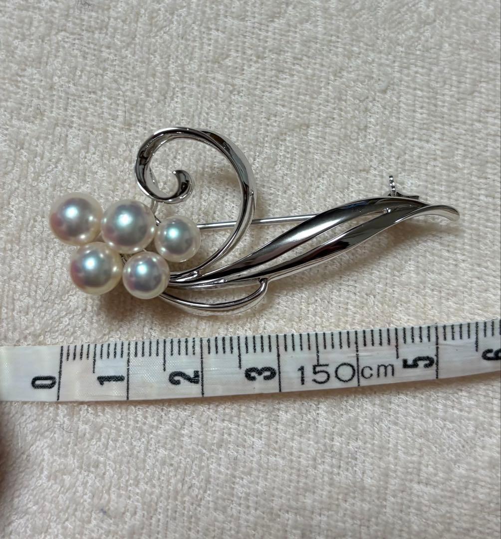 MIKIMOTO ミキモト アコヤ真珠 パール ブローチ　シルバー フラワー