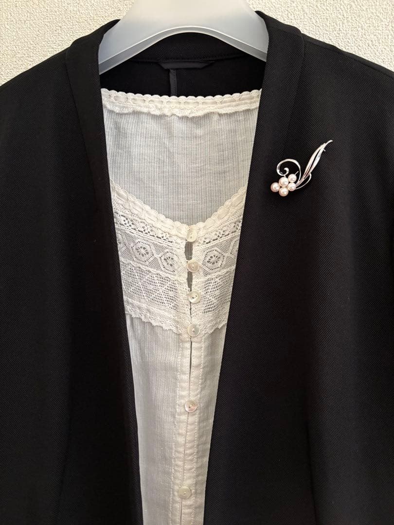 MIKIMOTO ミキモト アコヤ真珠 パール ブローチ　シルバー フラワー