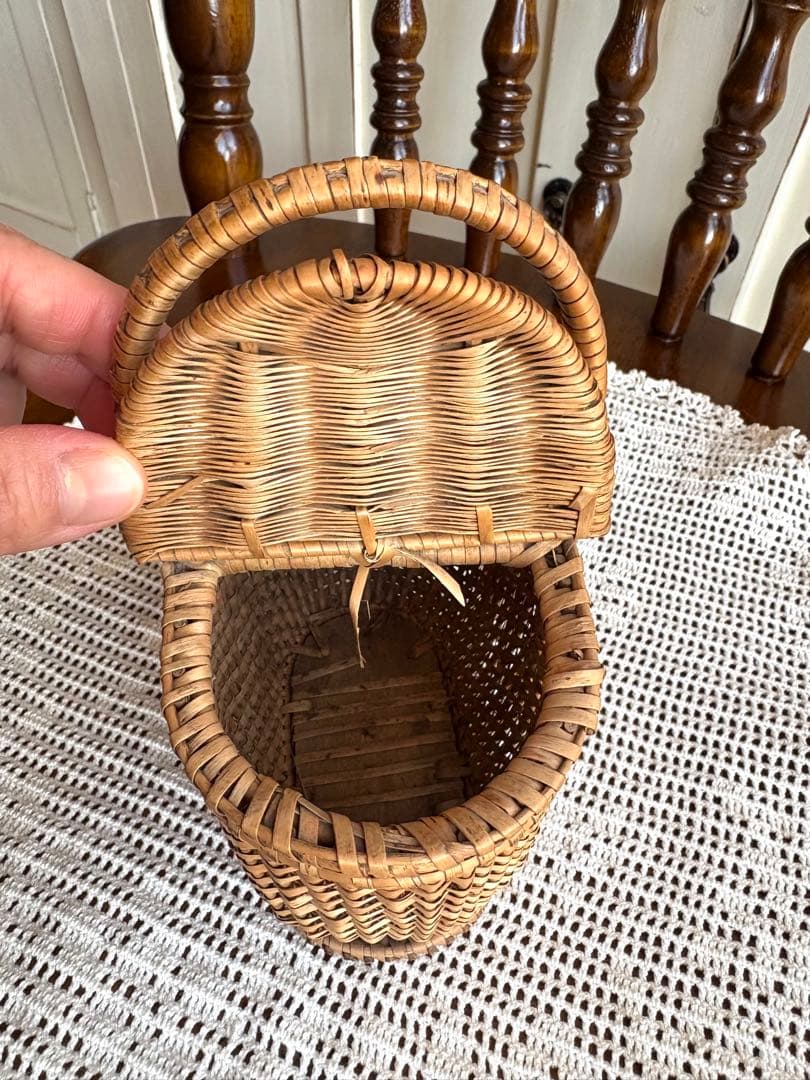 ♡ フランスアンティーク　ドールパニエ　人形用カゴ　プッペンパニエ　ハンドメイド