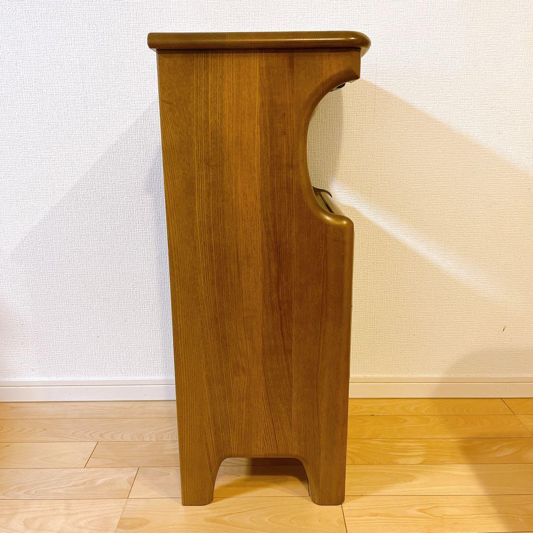 karimoku カリモク 電話台 コンセント付き キャビネット 4段 引出し