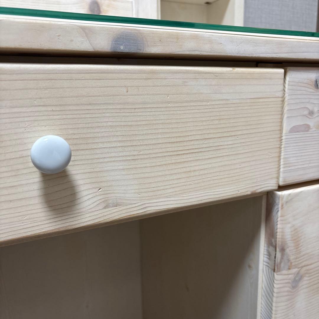 【美品】ドレッサー鏡台　白　木目調　大容量