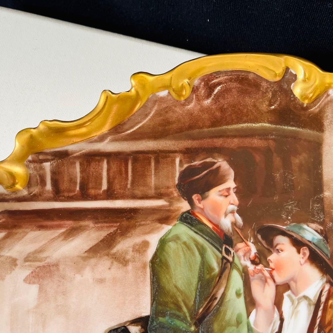 リモージュ   LRL 飾り皿　人物画　サイン入り　アンティーク