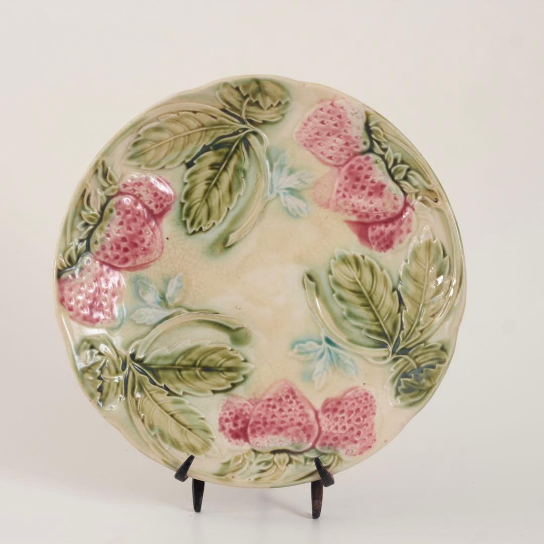 フランスアンティーク バルボティーヌ 苺 プレート 皿 アンティーク 古道具