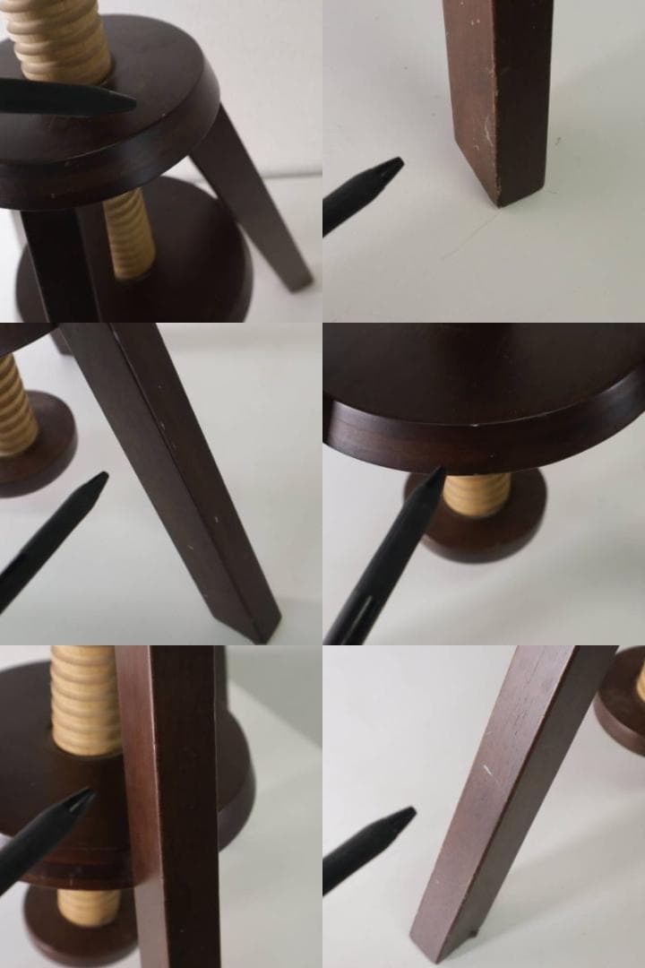 値下広松木工 LUME ルメ 回転 昇降式スツール 座面取り外し可 チェック柄