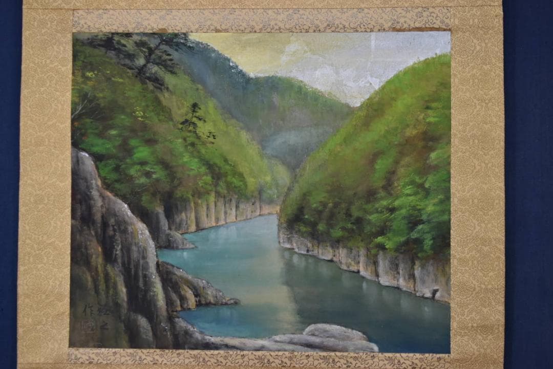 禮之/瀞峡/山水図/横物/掛軸/名家伝来/AA-68