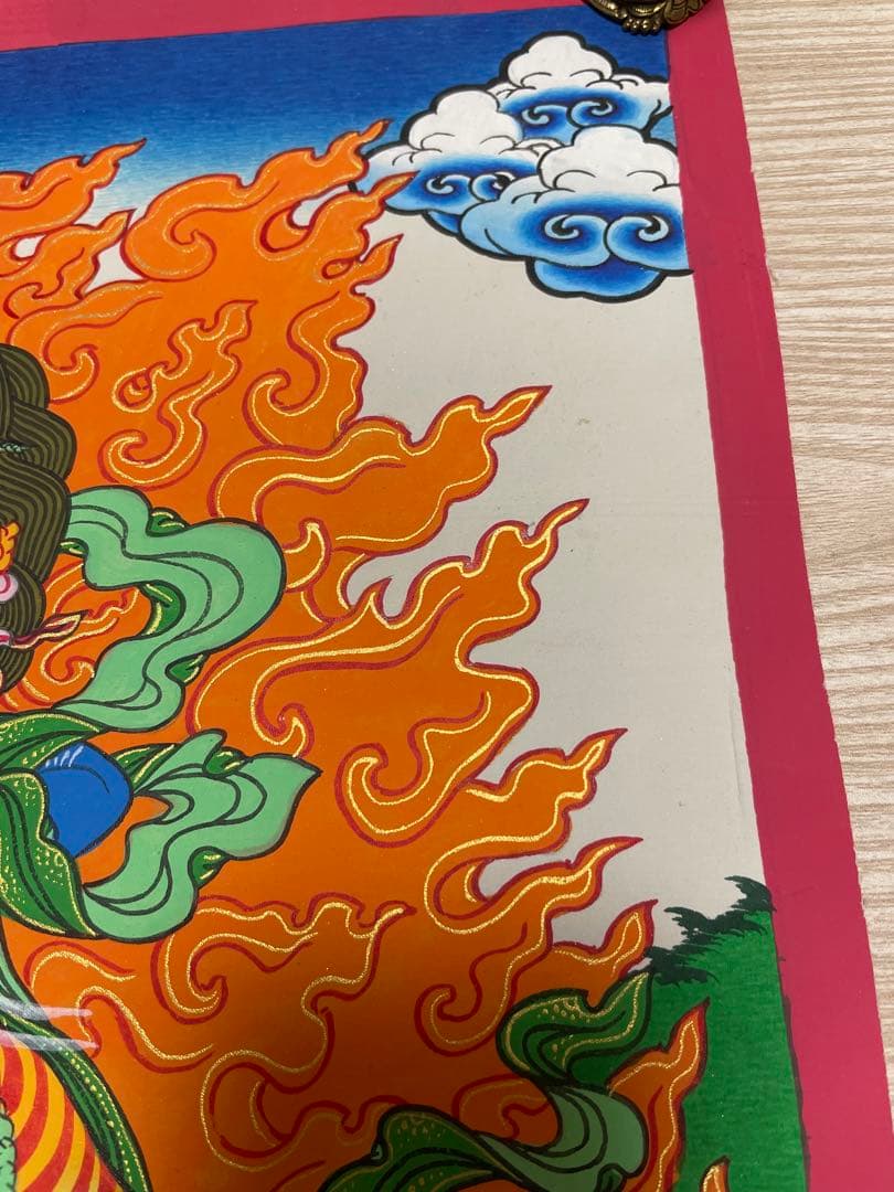 《 チベット密教　1点物 》 手描き　曼荼羅　マハーカーラ　破壊神　仏教　密教