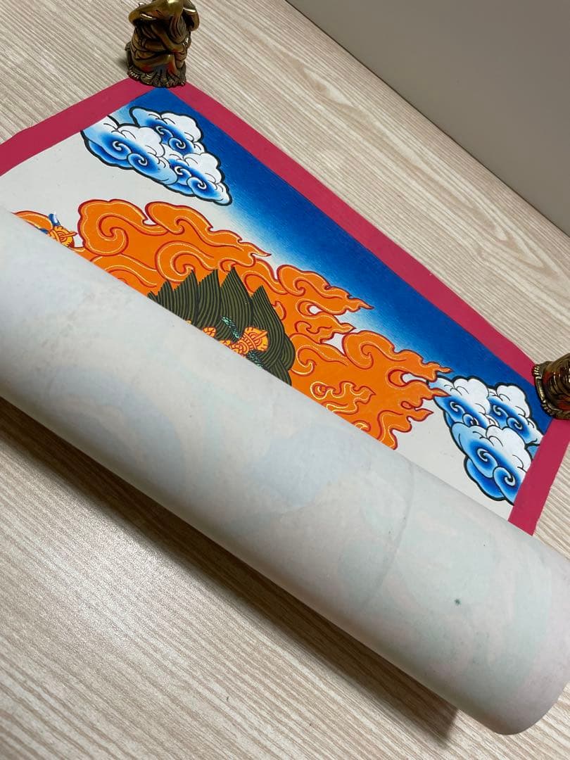 《 チベット密教　1点物 》 手描き　曼荼羅　マハーカーラ　破壊神　仏教　密教