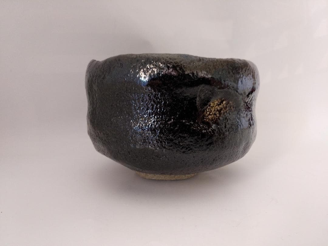 二代 小川長楽 作 黒茶碗 共箱 共布 仕覆 茶道具 茶器 抹茶碗 秀逸品 です