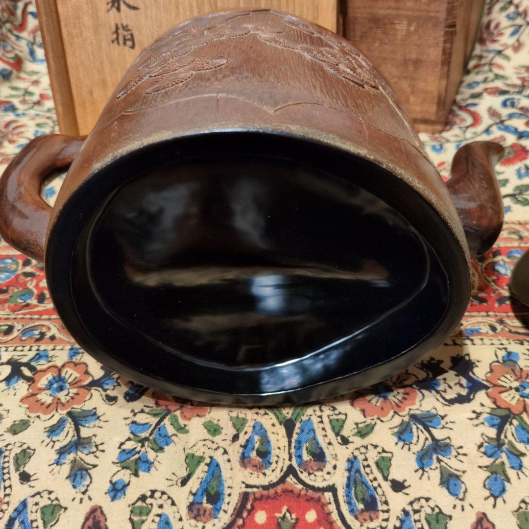 竹製彫刻入　水注