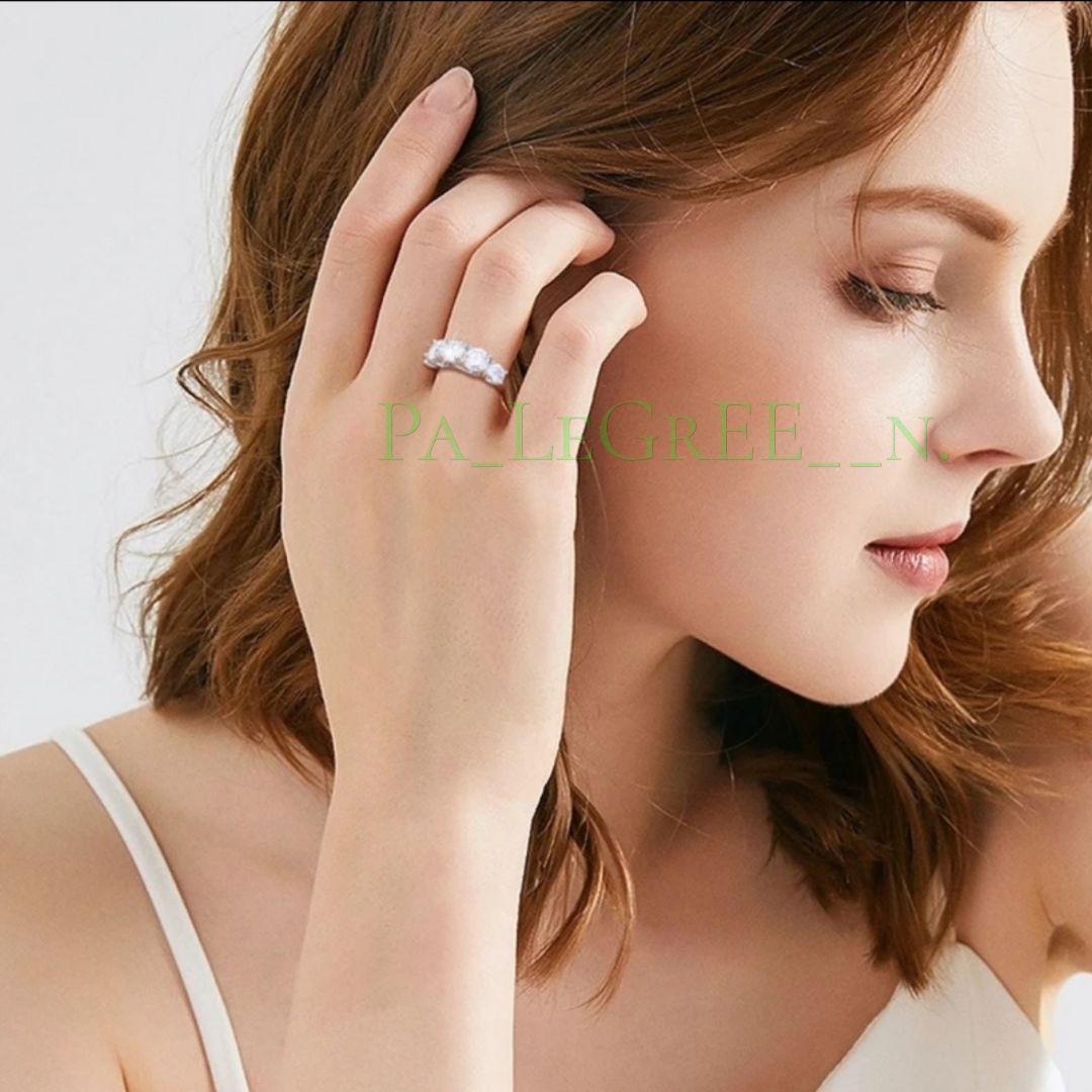 aat指輪レディース　結婚指輪　婚約指輪　モアサナイト シンプル 18kS925