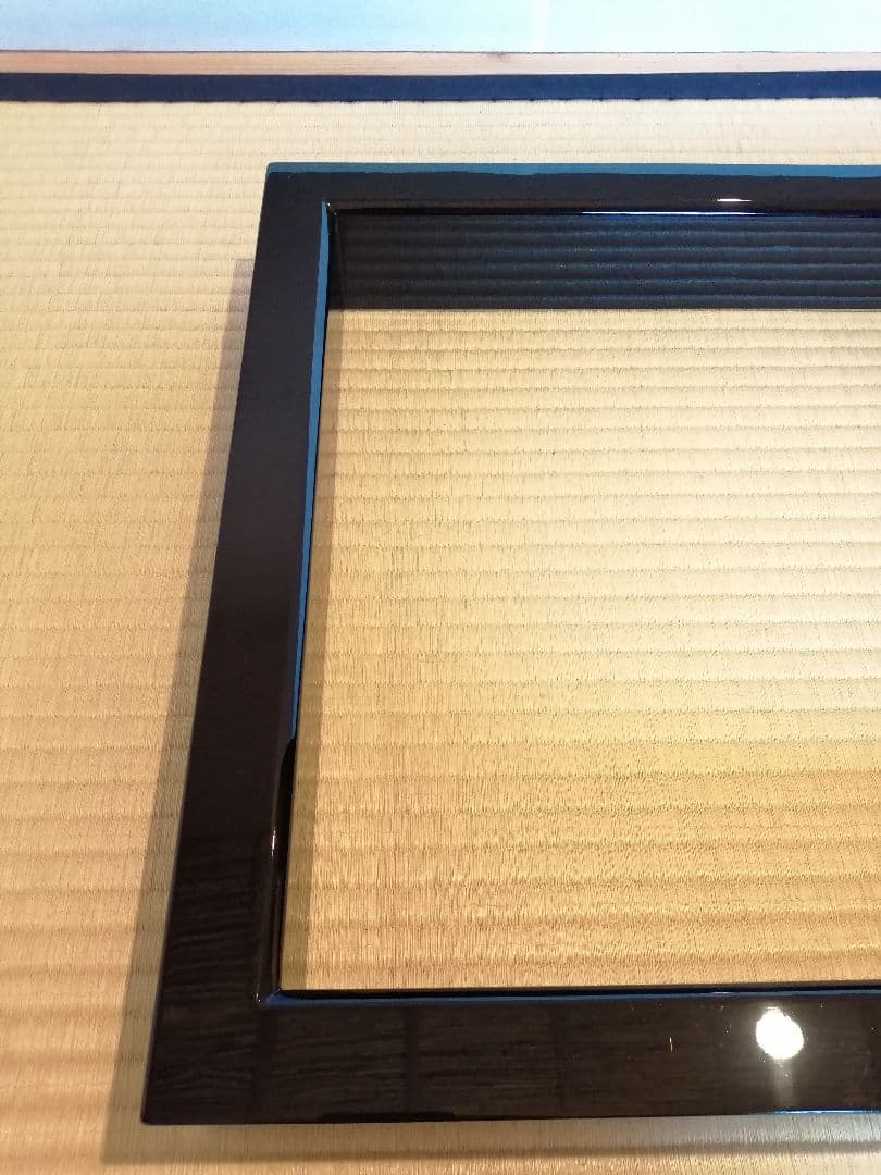 【茶道具】塗師宗明作　真塗炉縁　炉縁115