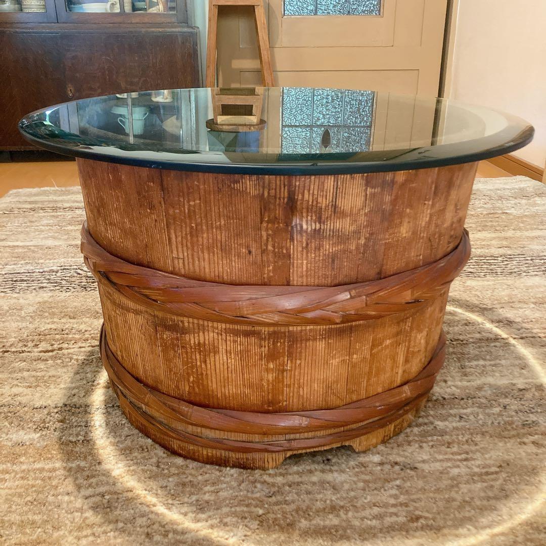 sisamu アップサイクル　明治時代の樽　ローテーブル