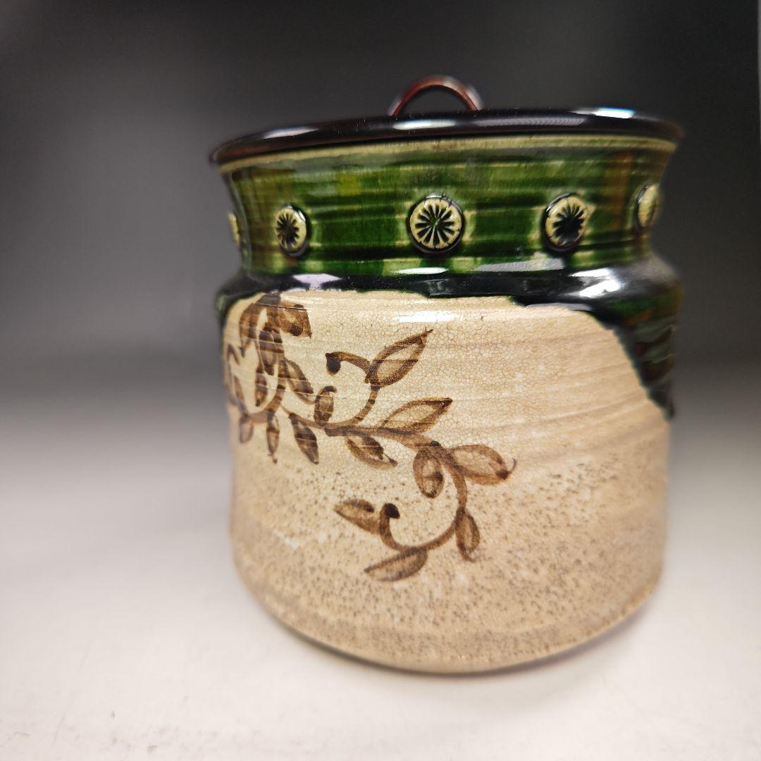 イ693 水指『山口茂造』『一重口　織部水指　共箱』茶道具