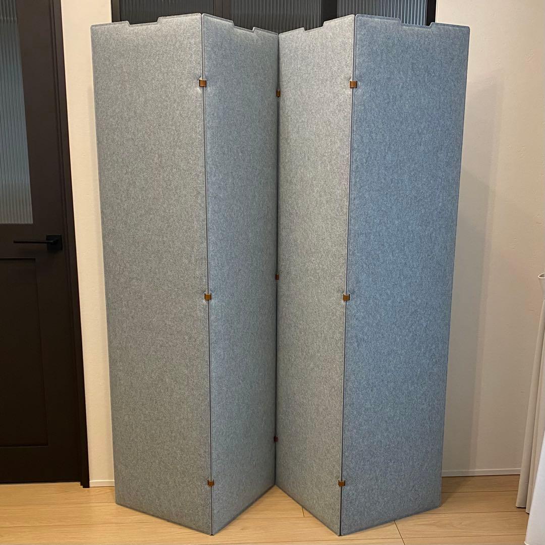 TRANQORDトランコード 吸音パーテーション/160cm/4連/アイスブルー