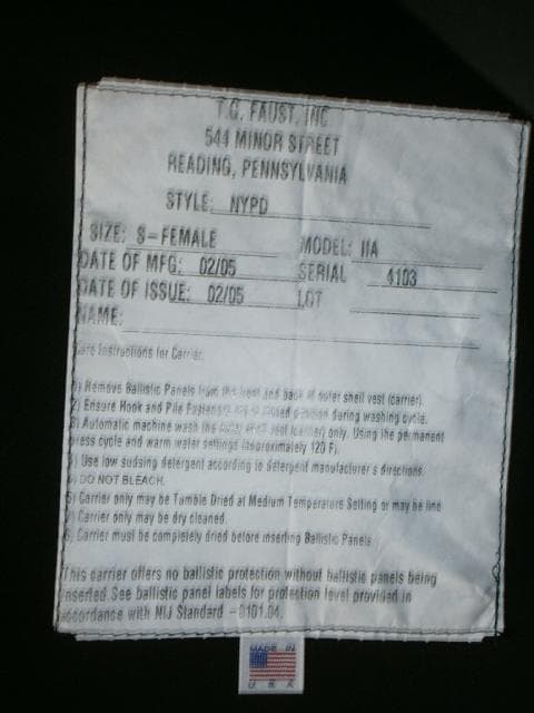 T,G,FAUST,INC ボディーアーマー　新品　ポリス　アメリカ海軍　憲兵