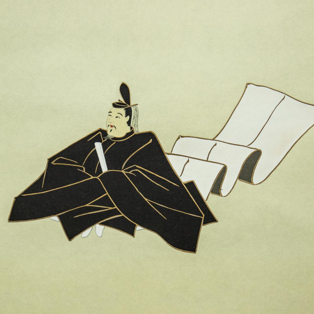 掛軸-1247　佐竹本三十六歌仙　斎官女御　紀貫之　小大君　木版彩色　伊藤嘉晃