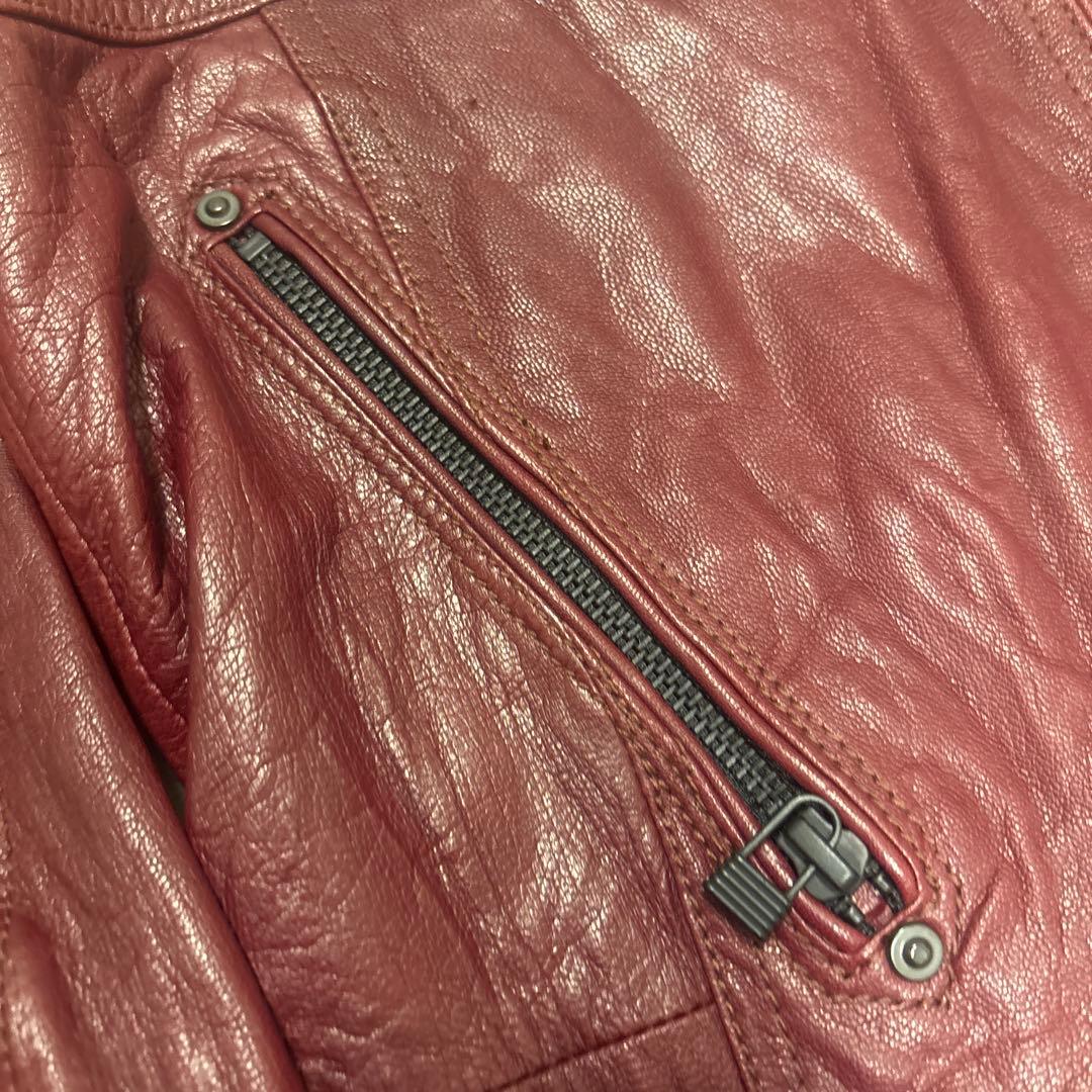 00s NICOLE CLUB FOR MEN シングルライダースジャケット　赤