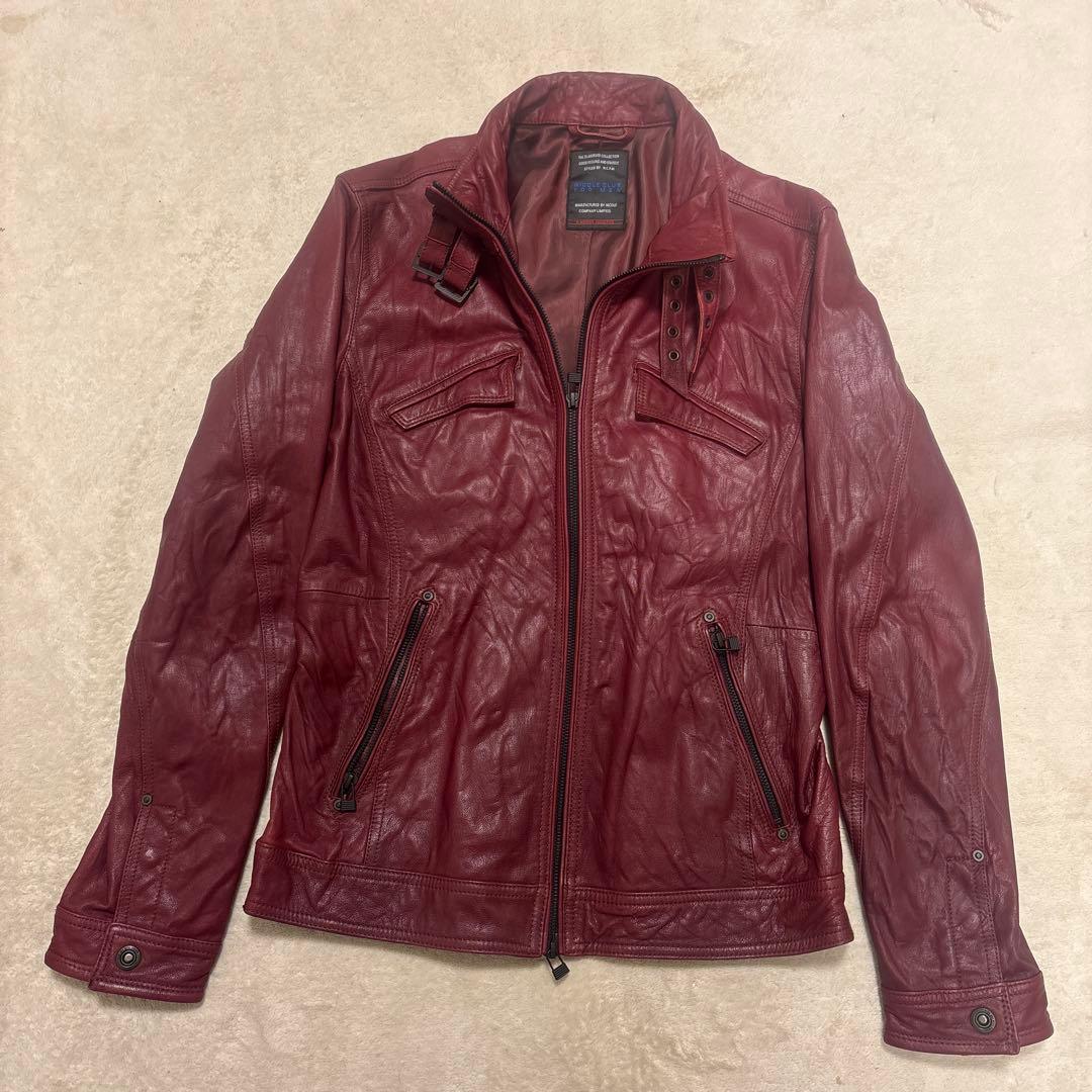 00s NICOLE CLUB FOR MEN シングルライダースジャケット　赤