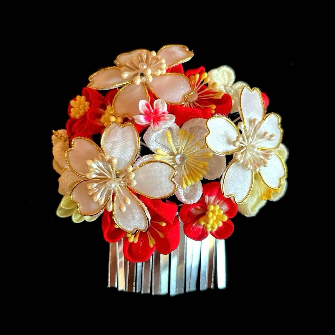 専用です。 日本髪 髪飾り 七五三(7歳) (紅白・桜)