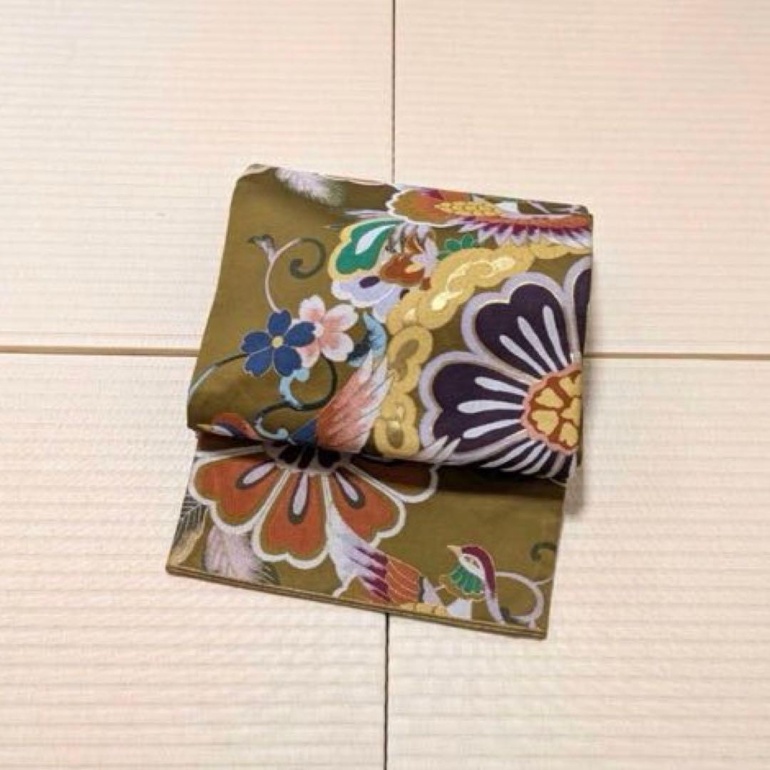 あーさん 白陵苑大庭風 大胆な織柄 鳳凰 花 袋帯