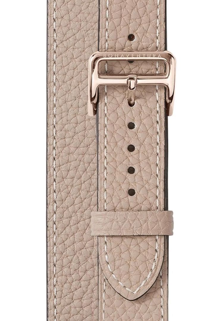 【新品】[BONAVENTURA］アップルウォッチレザーバンド グレージュ