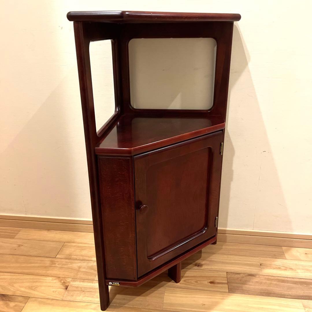 Karimoku カリモク 三角コーナータイプ 電話台 花台 収納棚 ビンテージ