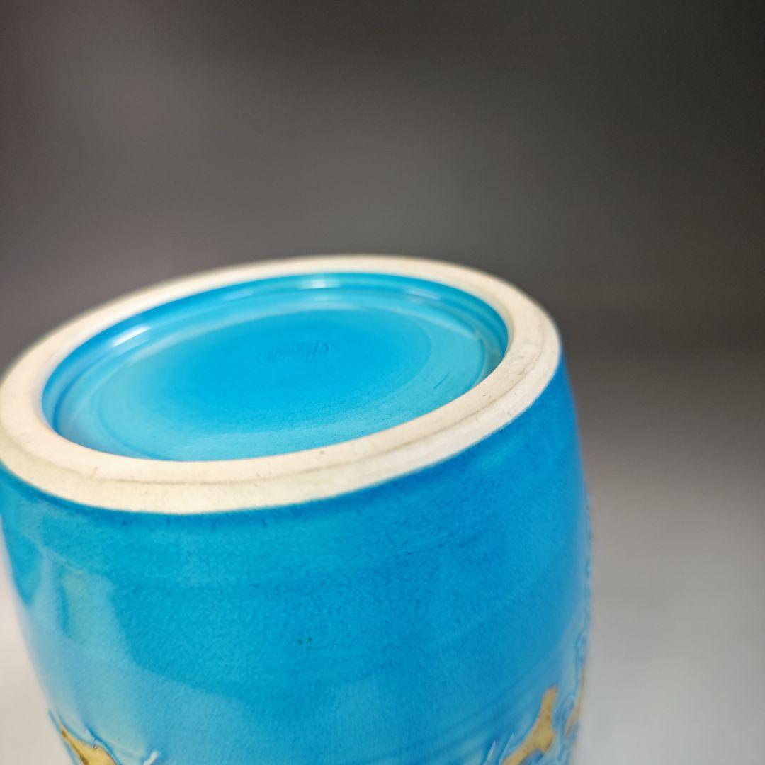 イ773 水指『平安　叶松谷造』『浅黄交趾こまつなぎ　水指　共箱』茶道具