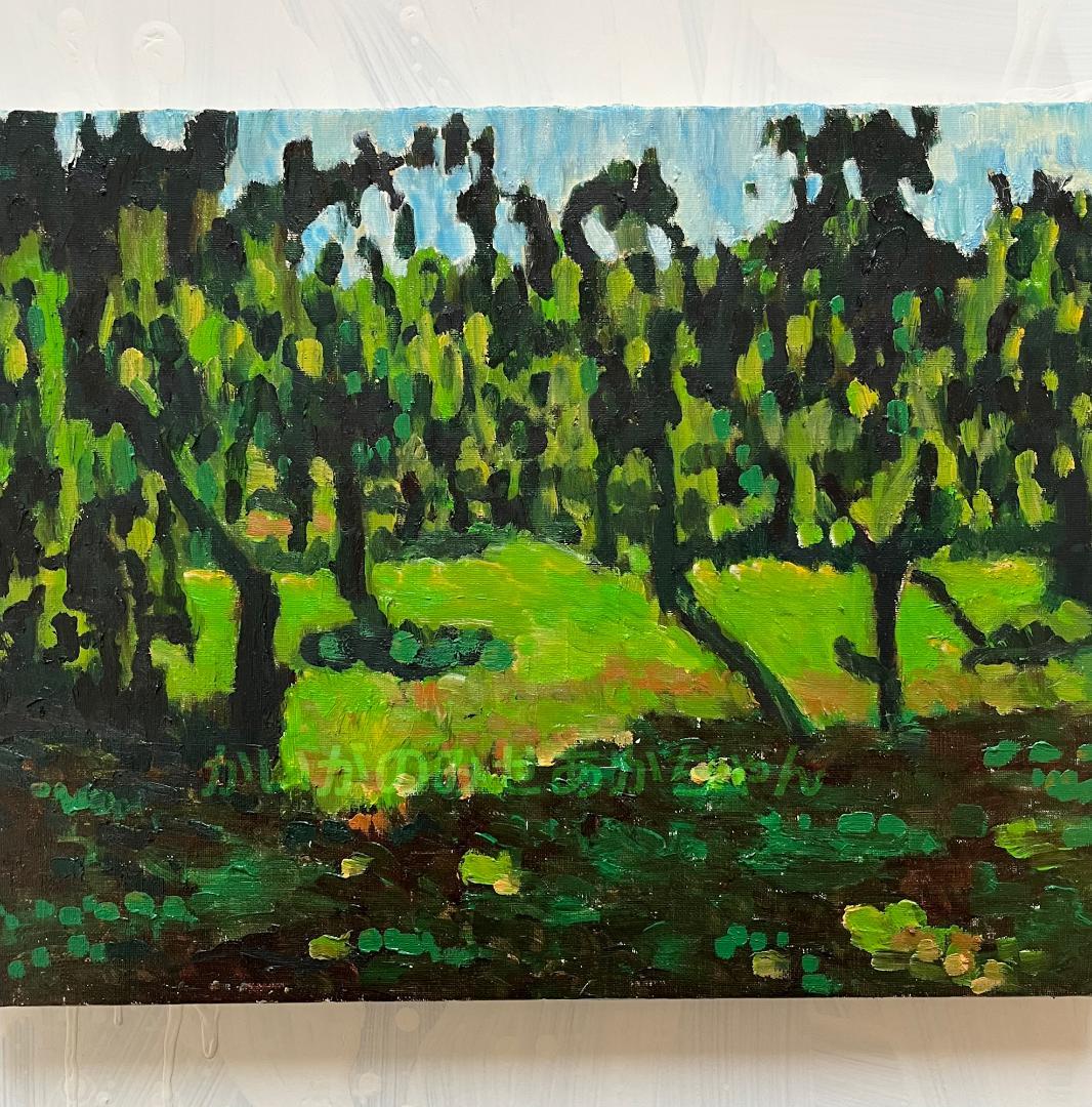 32×41㎝「果樹園3」油彩・原画・F6