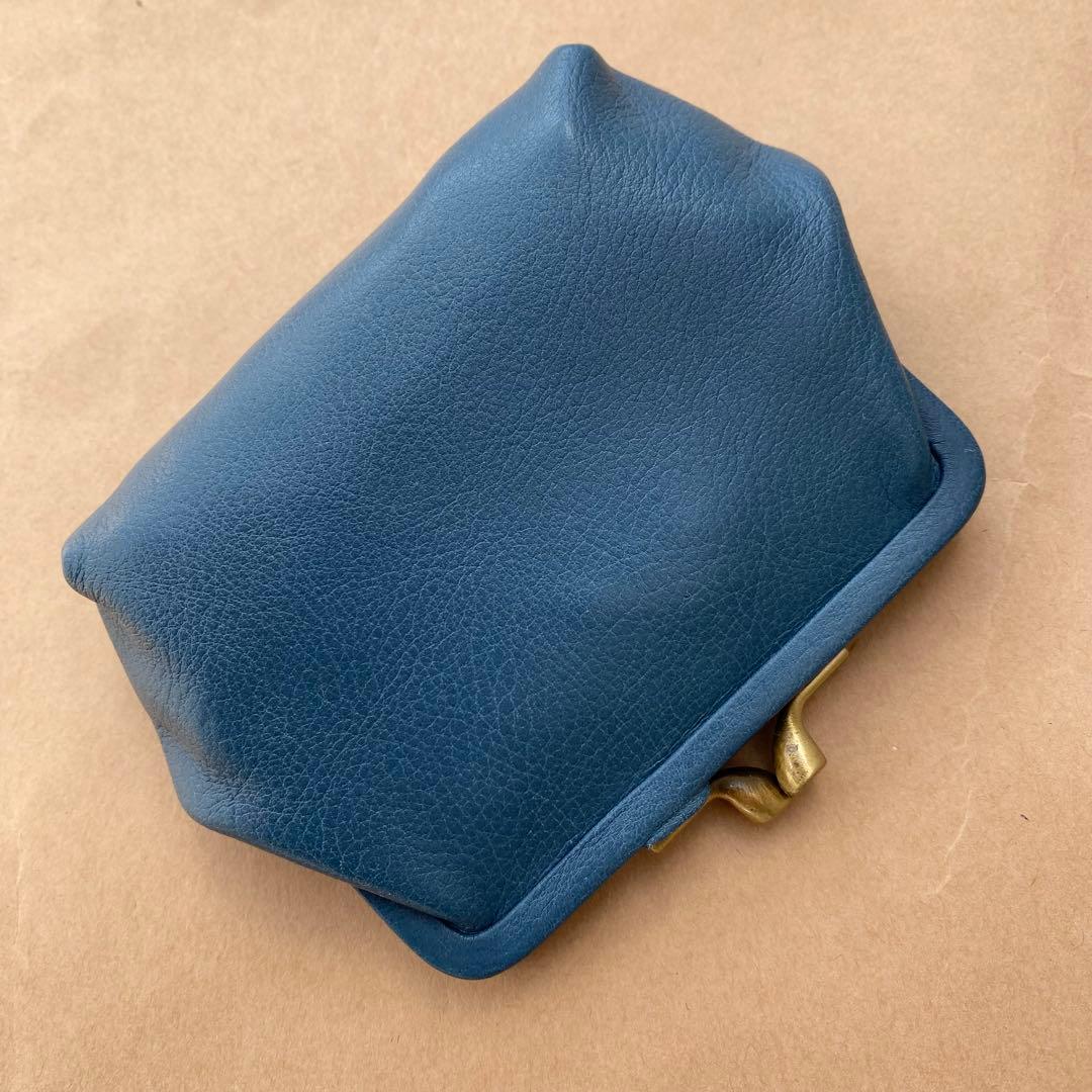 がま口　ポーチ　ミニ財布　ケース　小銭入れ　小物入れ　ブルー