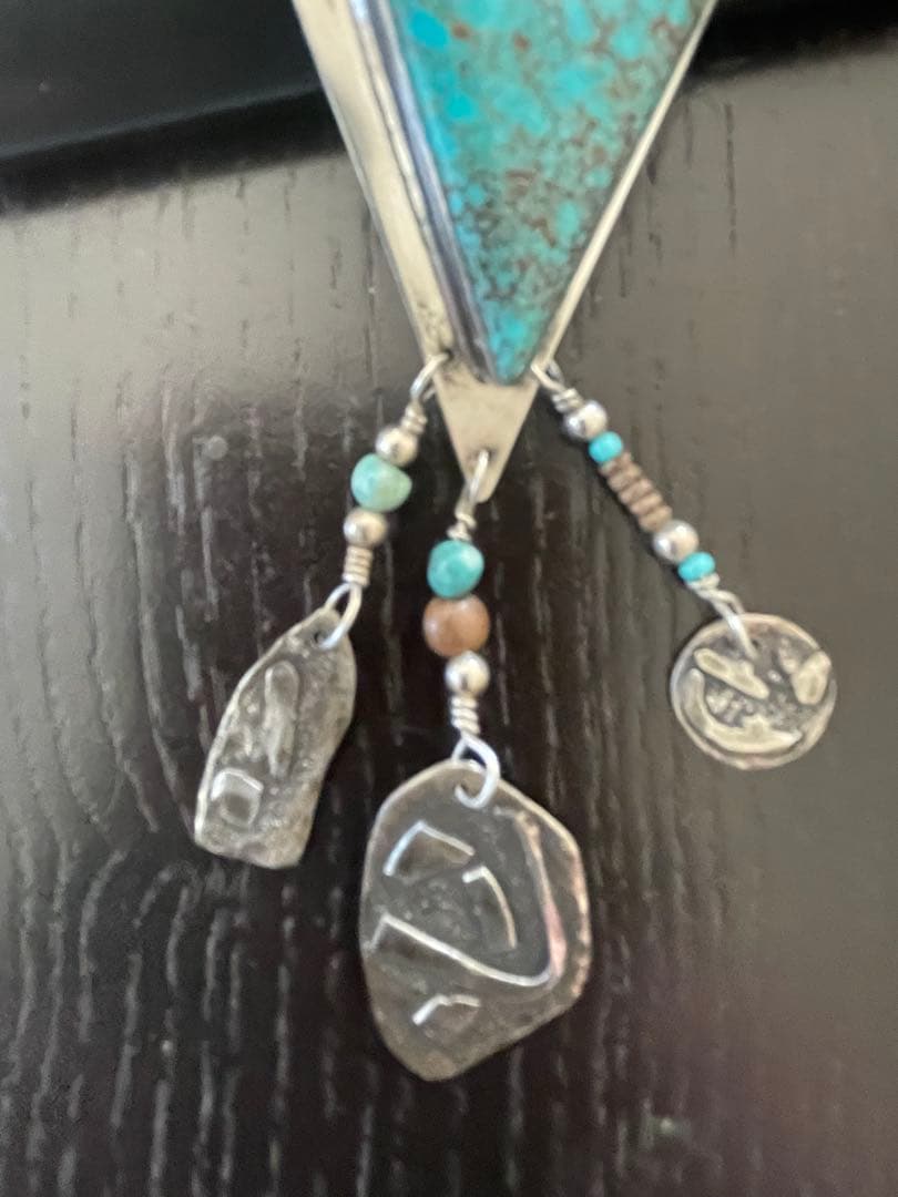 ヴィンテージ ターコイズ ピアス Silver925 アーティストサイン入り