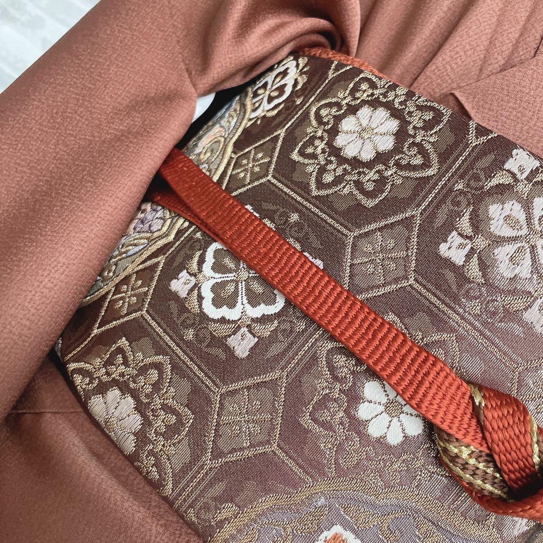 訪問着+長襦袢　フルセット　椿　相良刺繍　入学式　卒業式　着物　付け下げ　H10