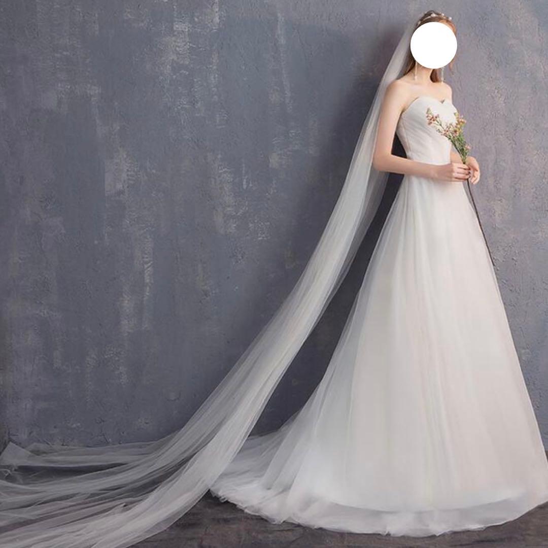 【美品】ウェディングドレス　前撮りドレス　Aライン　ビスチェ