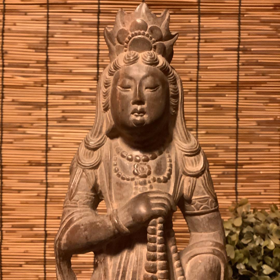 中国・初唐代石仏「水瓶観世音菩薩立像」初唐様式・大乗仏教寺院放出・極上大型