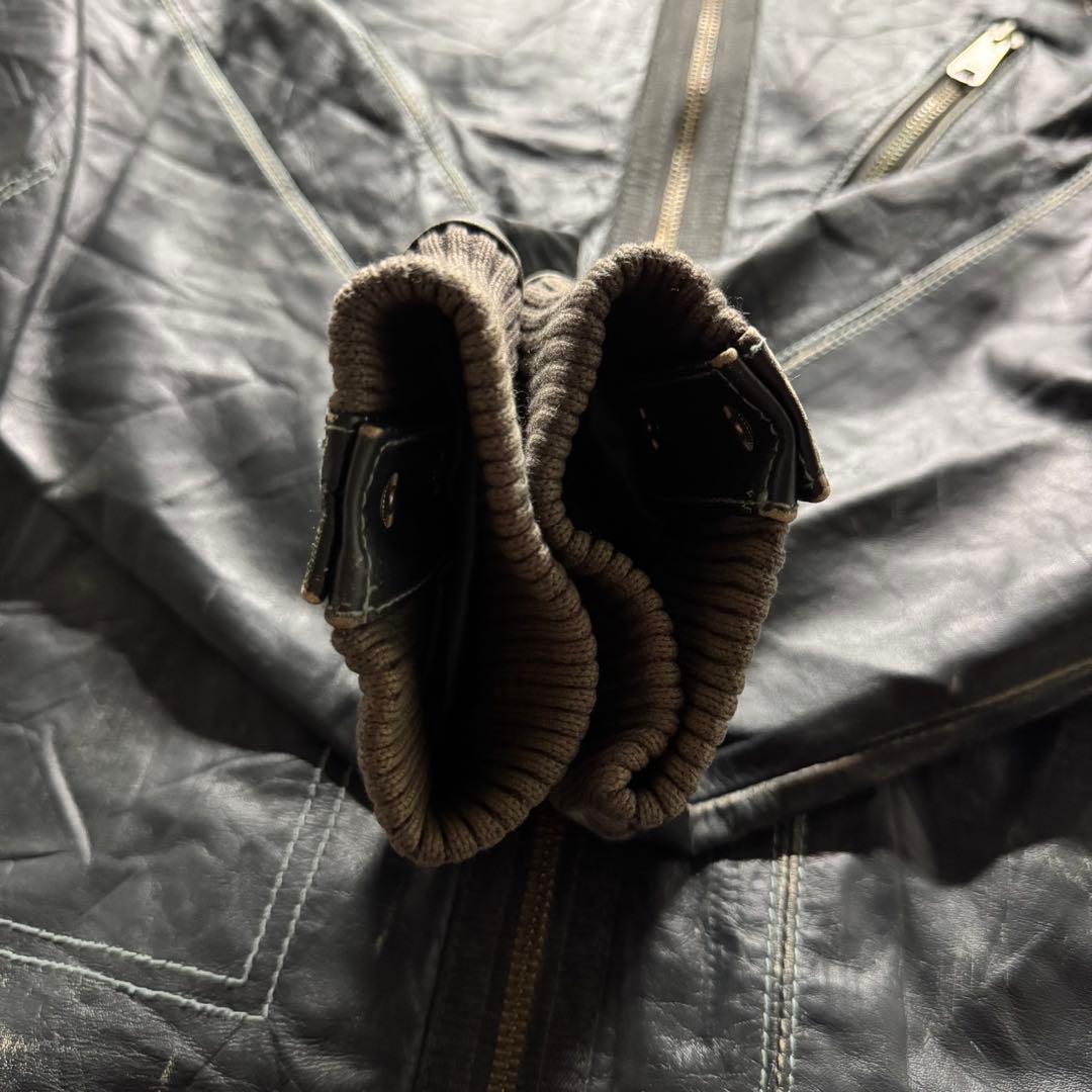 00s PUMA M レザージャケット　フェード　vintage加工　牛革　短丈