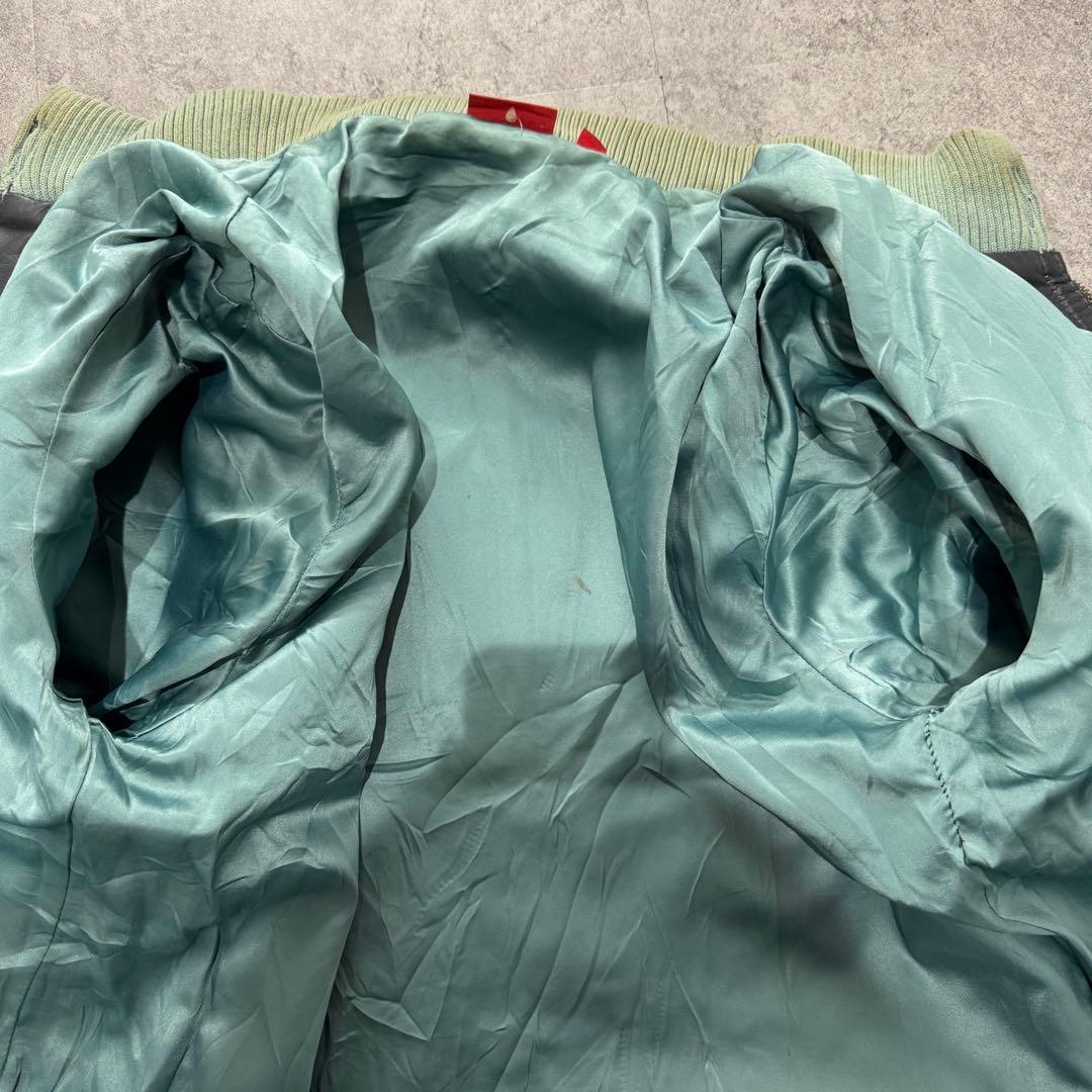 00s PUMA M レザージャケット　フェード　vintage加工　牛革　短丈