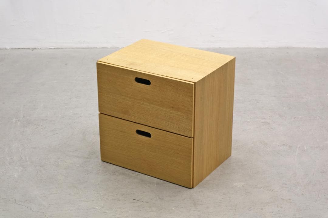 2個セット MUJI 無印良品 スタッキングチェスト 引き出し 2杯 オーク 1