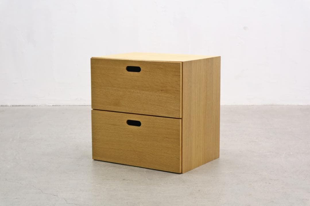 2個セット MUJI 無印良品 スタッキングチェスト 引き出し 2杯 オーク 1
