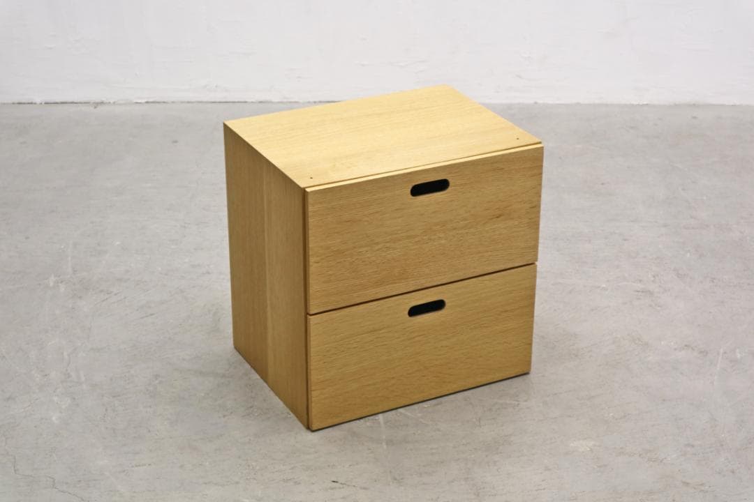 2個セット MUJI 無印良品 スタッキングチェスト 引き出し 2杯 オーク 1