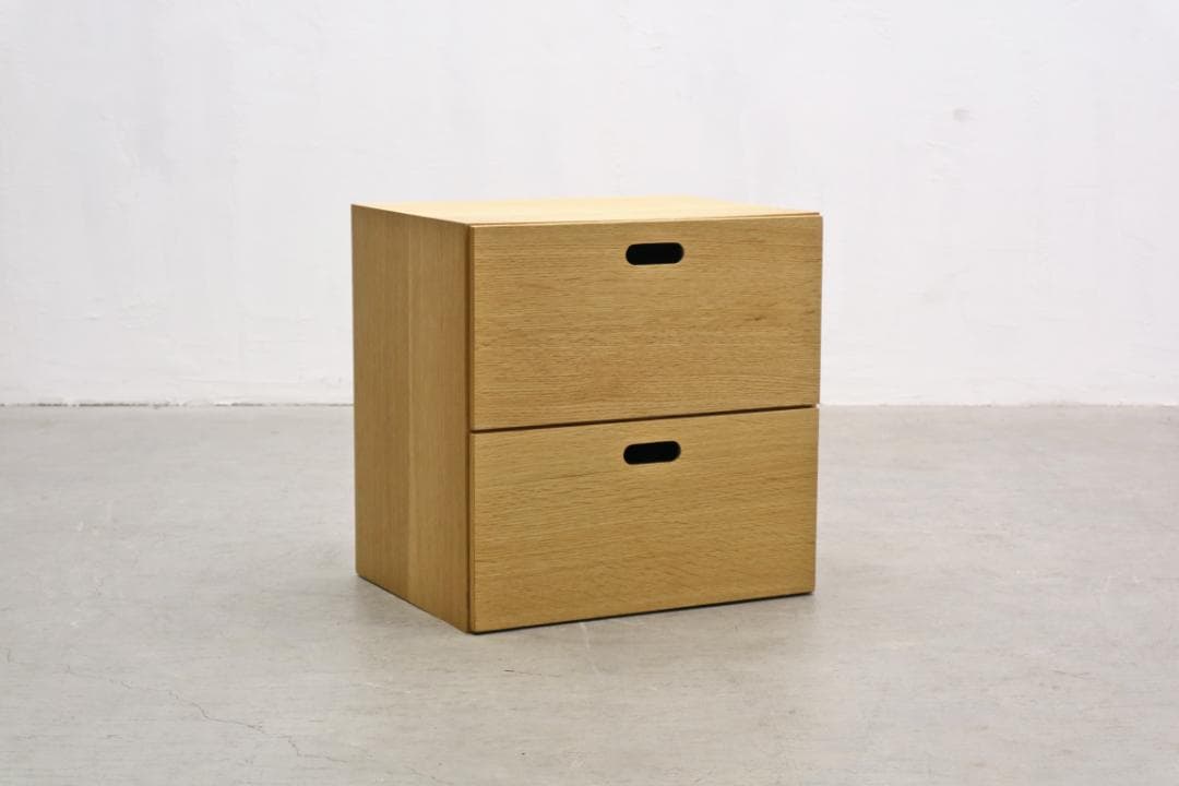 2個セット MUJI 無印良品 スタッキングチェスト 引き出し 2杯 オーク 1