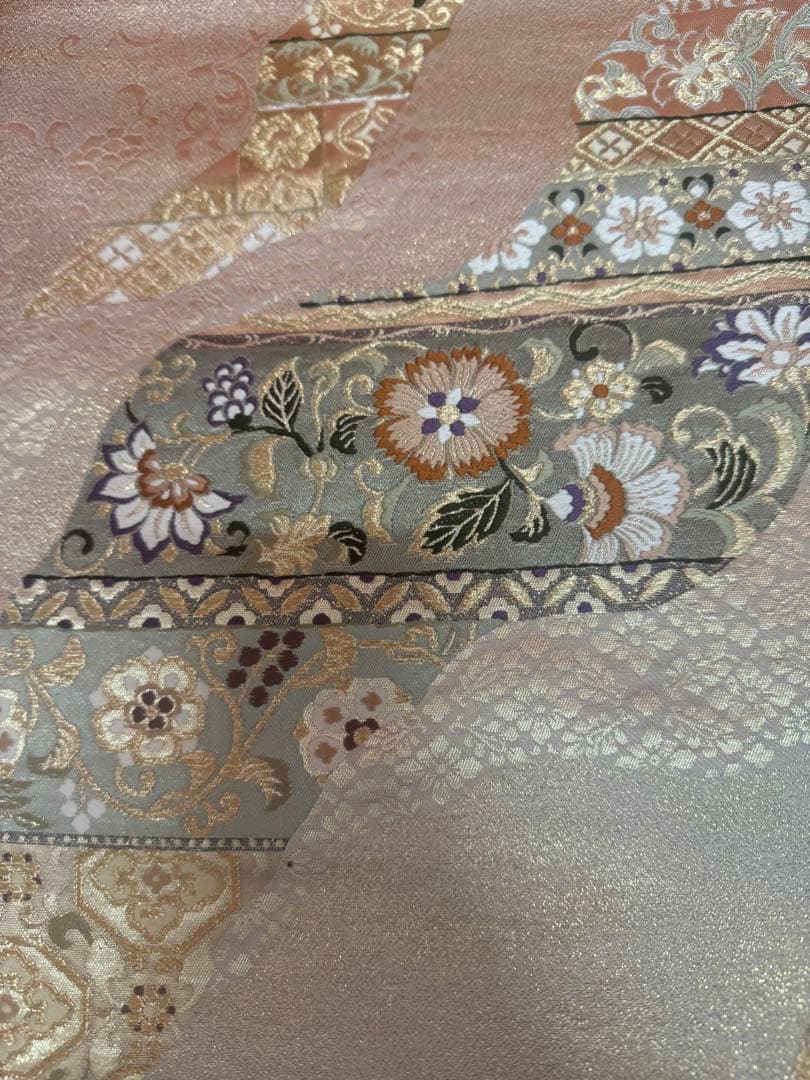2682袋帯 古代彫金紋 西陣織 金糸　高級上質上品　約440cm 未使用