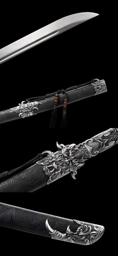 【瓦のパクリ】繍春刀 牛尾刀 苗刀 手鍛造打 鋼刀 冷兵器 古兵器 武具 両手刀